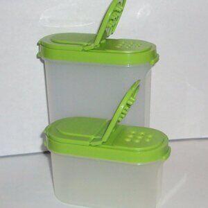 Tupperware Green Modular Mate Spice Containers Salt Pepper Shakers Large & Small